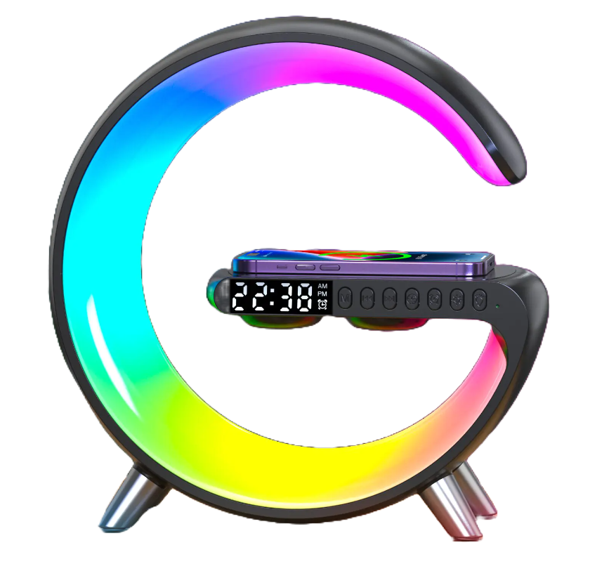 RGB G-Shaped Wireless Charger Alarm Clock